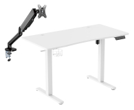 Biurko gamingowe Silver Monkey Biurko elektryczne ED-120 white + UM-600 (sprężyna gazowa)